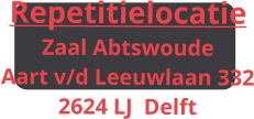 Repetitielocatie Zaal Abtswoude Aart v/d Leeuwlaan 332 2624 LJ  Delft